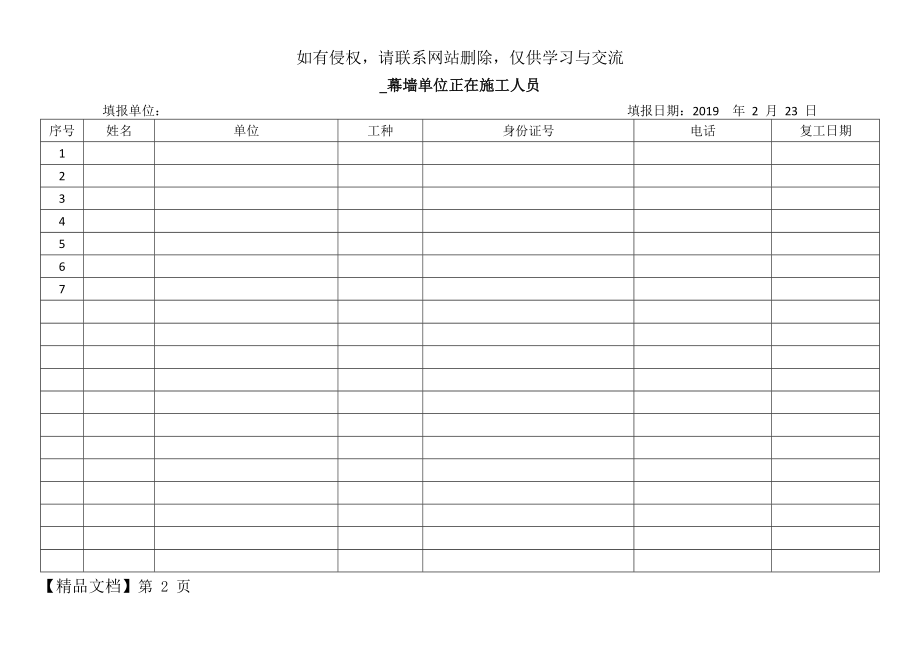 项目节后复工人员信息统计表.doc_第2页