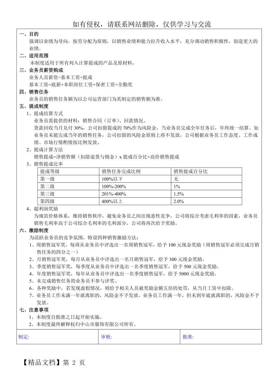 业务员提成激励管理制度教案资料.doc_第2页