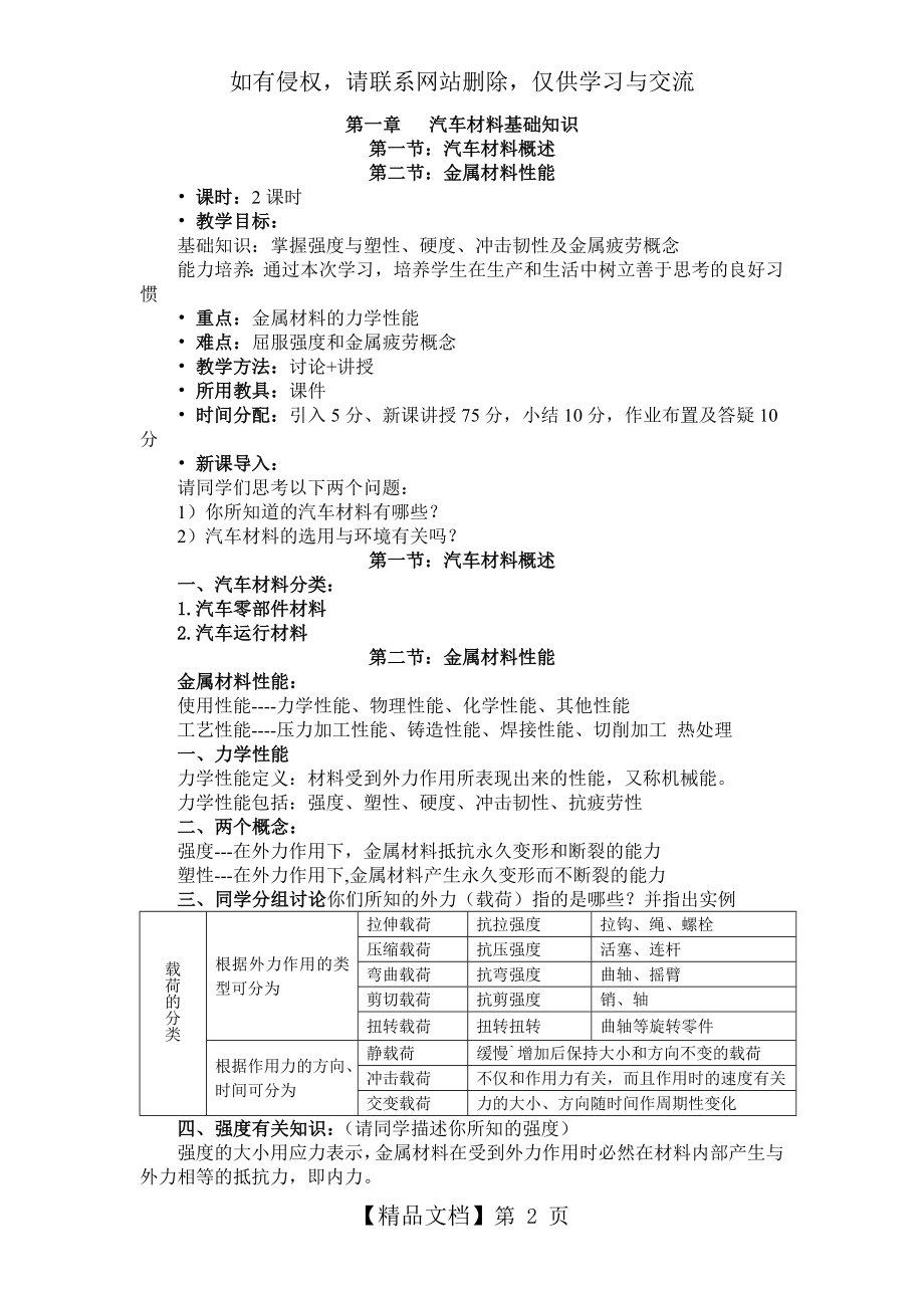 汽车材料教案1(基础知识、钢铁材料).doc_第2页