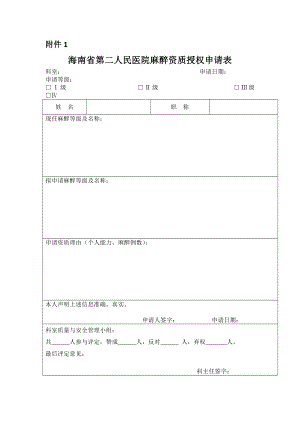 麻醉资质授权申请表.doc