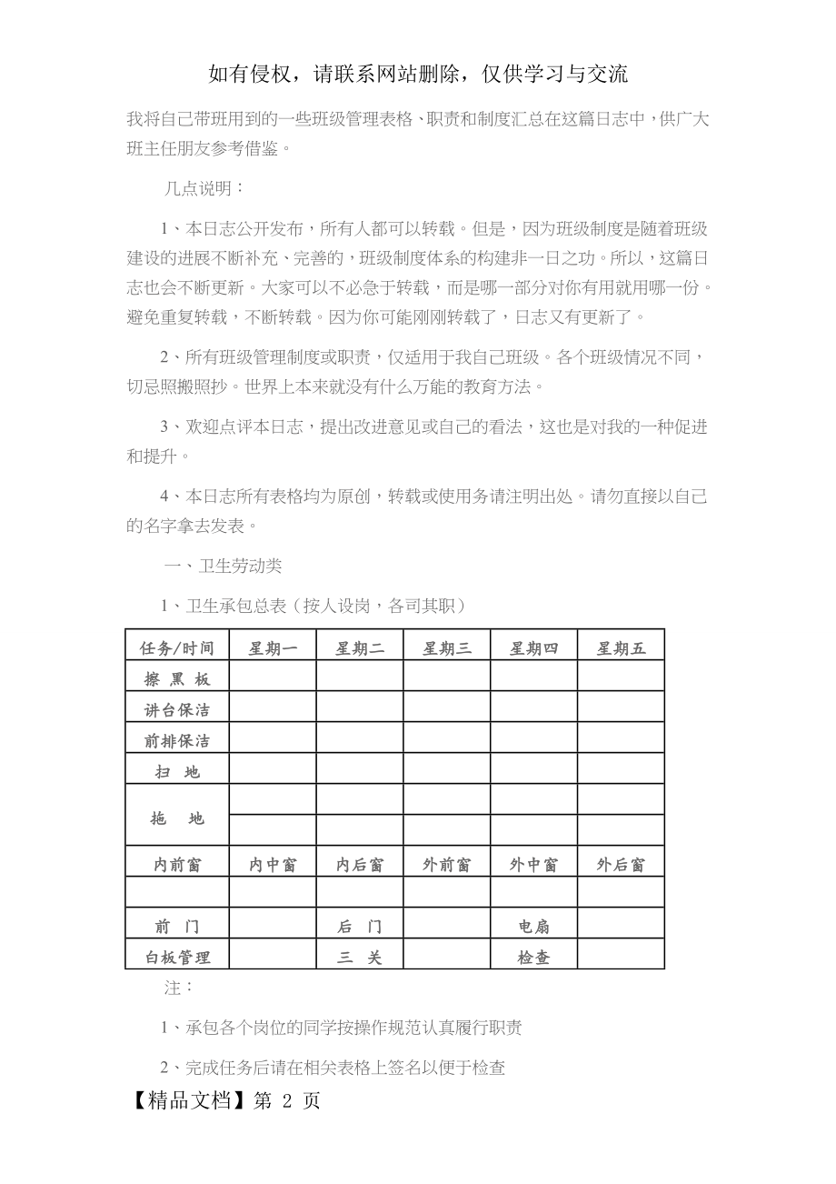 常用班级管理表格word精品文档14页.doc_第2页