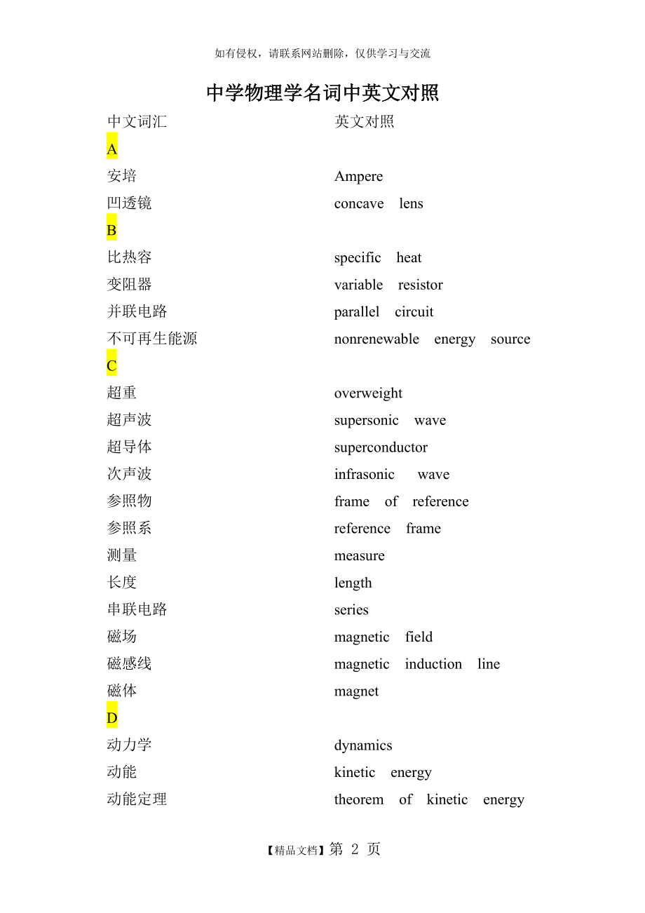 中学物理学名词中英文对照教程文件.doc_第2页