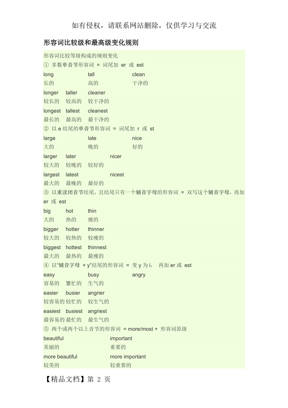 形容词比较级和最高级变化规则共3页.doc_第2页