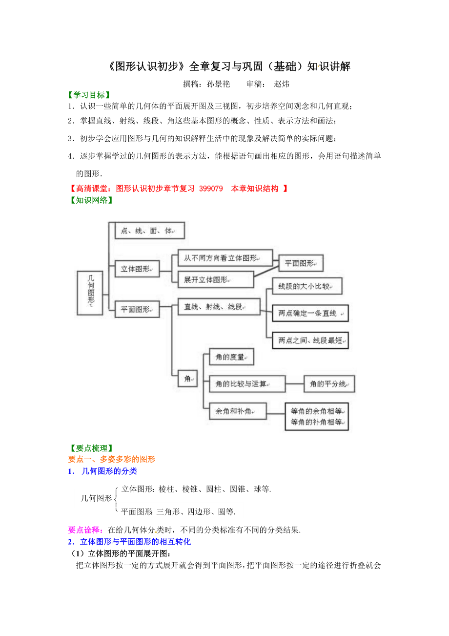 《图形认识初步》全章复习与巩固(基础)知识讲解.doc_第1页