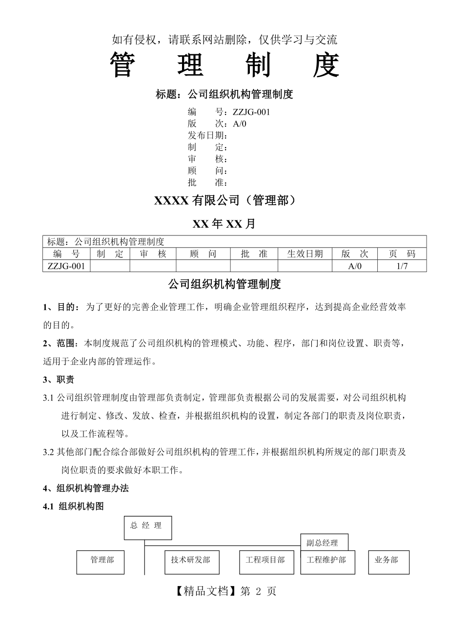 公司组织机构管理制度教学文案.doc_第2页