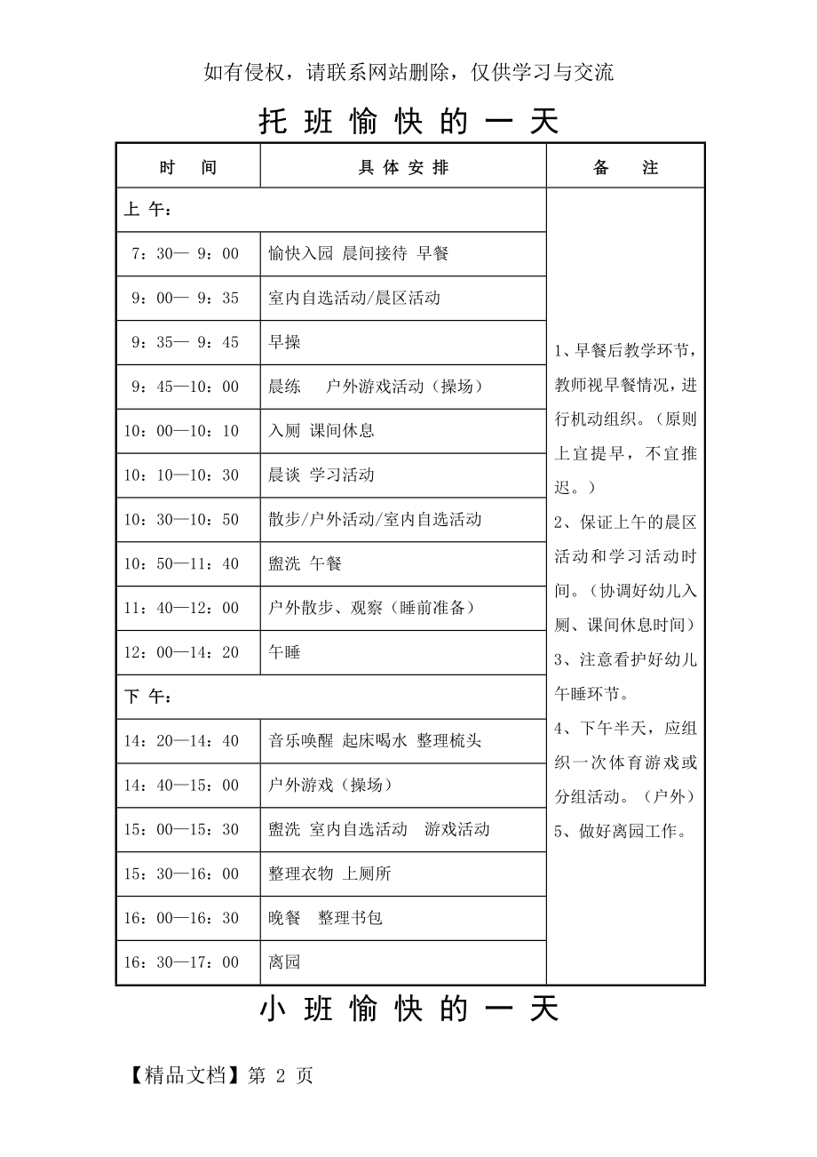 幼儿园一日作息时间安排表word资料5页.doc_第2页