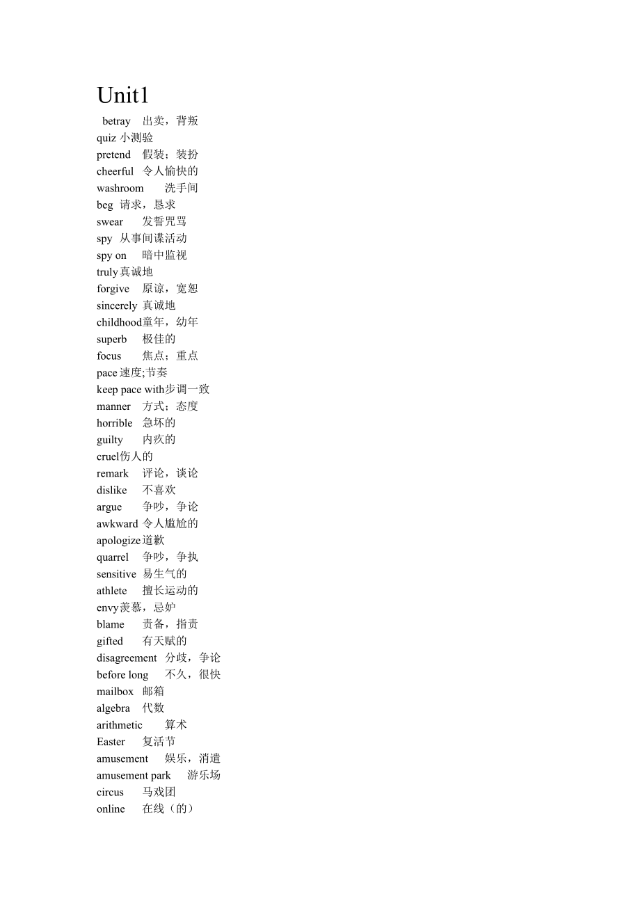 高中牛津英语必修模块5单词表.doc_第1页