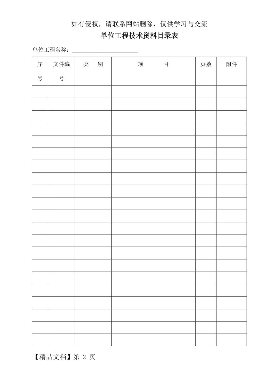 市政工程竣工资料表格word资料60页.doc_第2页