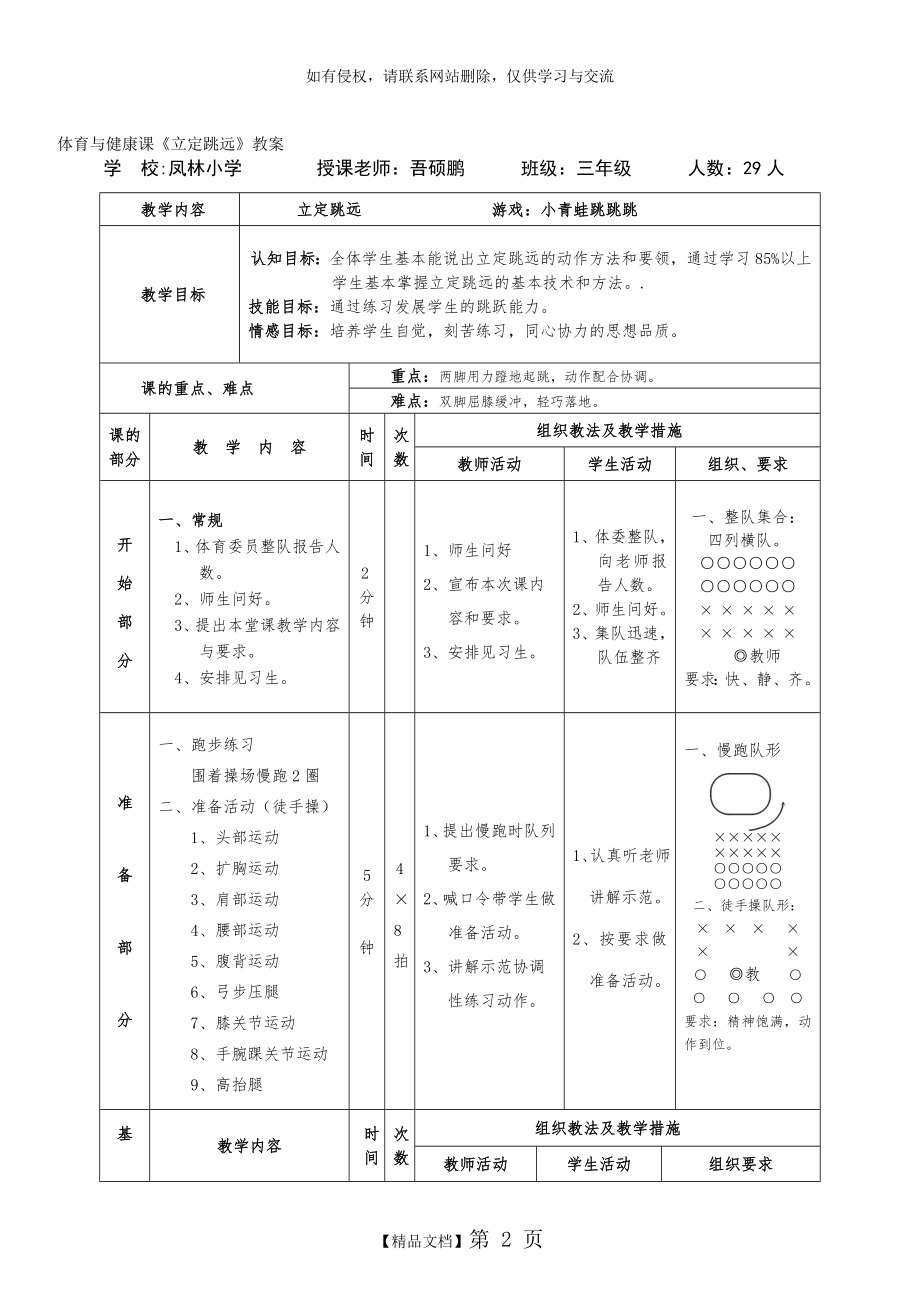 体育课立定跳远教案教案资料.doc_第2页