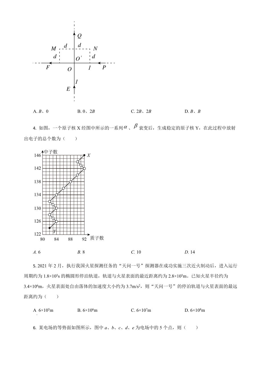 2021年高考全国甲卷物理模拟试题（原卷版）.pdf_第2页