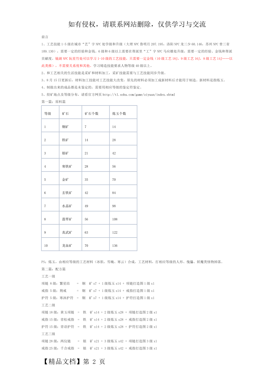 天龙八部工艺技能全攻略-4页文档资料.doc_第2页