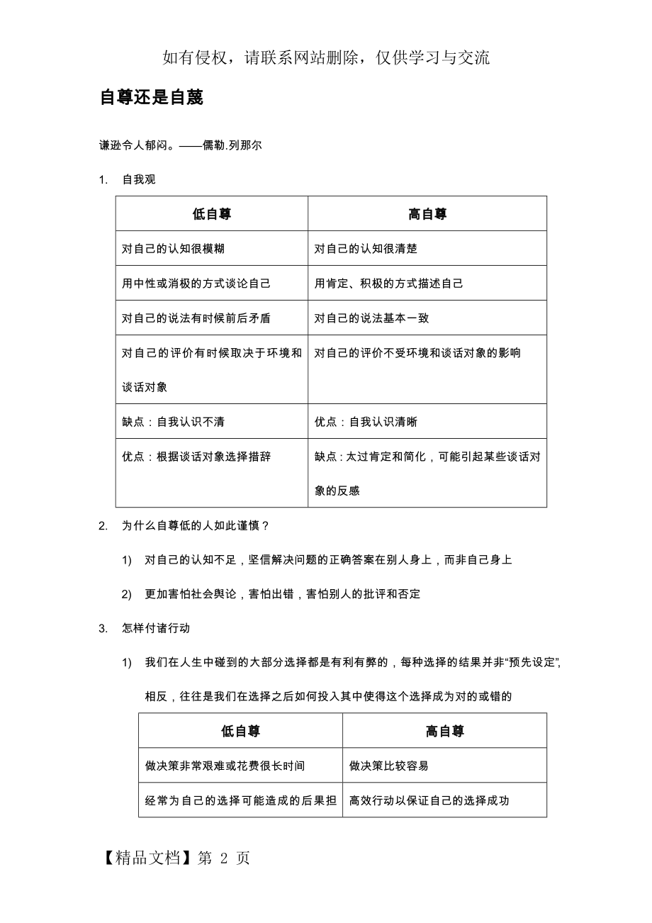 高自尊和低自尊在行动上的差异.doc_第2页