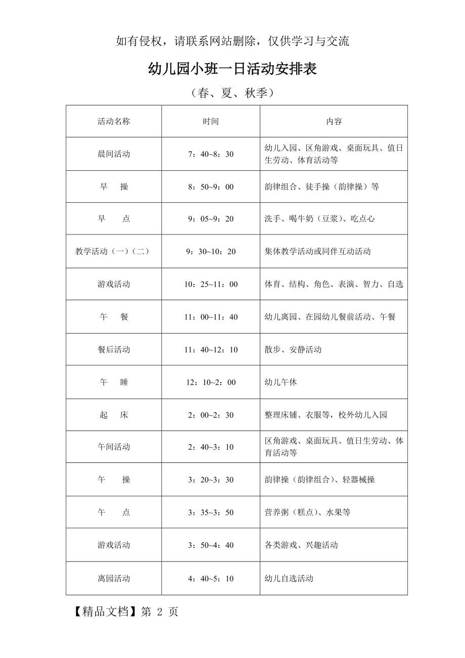 幼儿园小班一日活动作息时间表共3页.doc_第2页