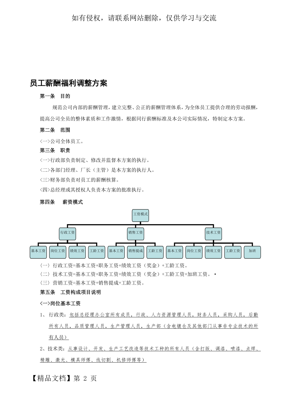 所有公司通用的员工工资调整方案-10页精选文档.doc_第2页