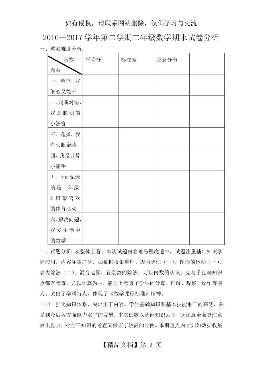 二年级数学试卷分析教学文案.doc_第2页