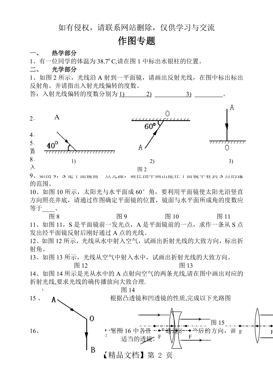 八年级上册物理作图题汇总教学教材.doc_第2页