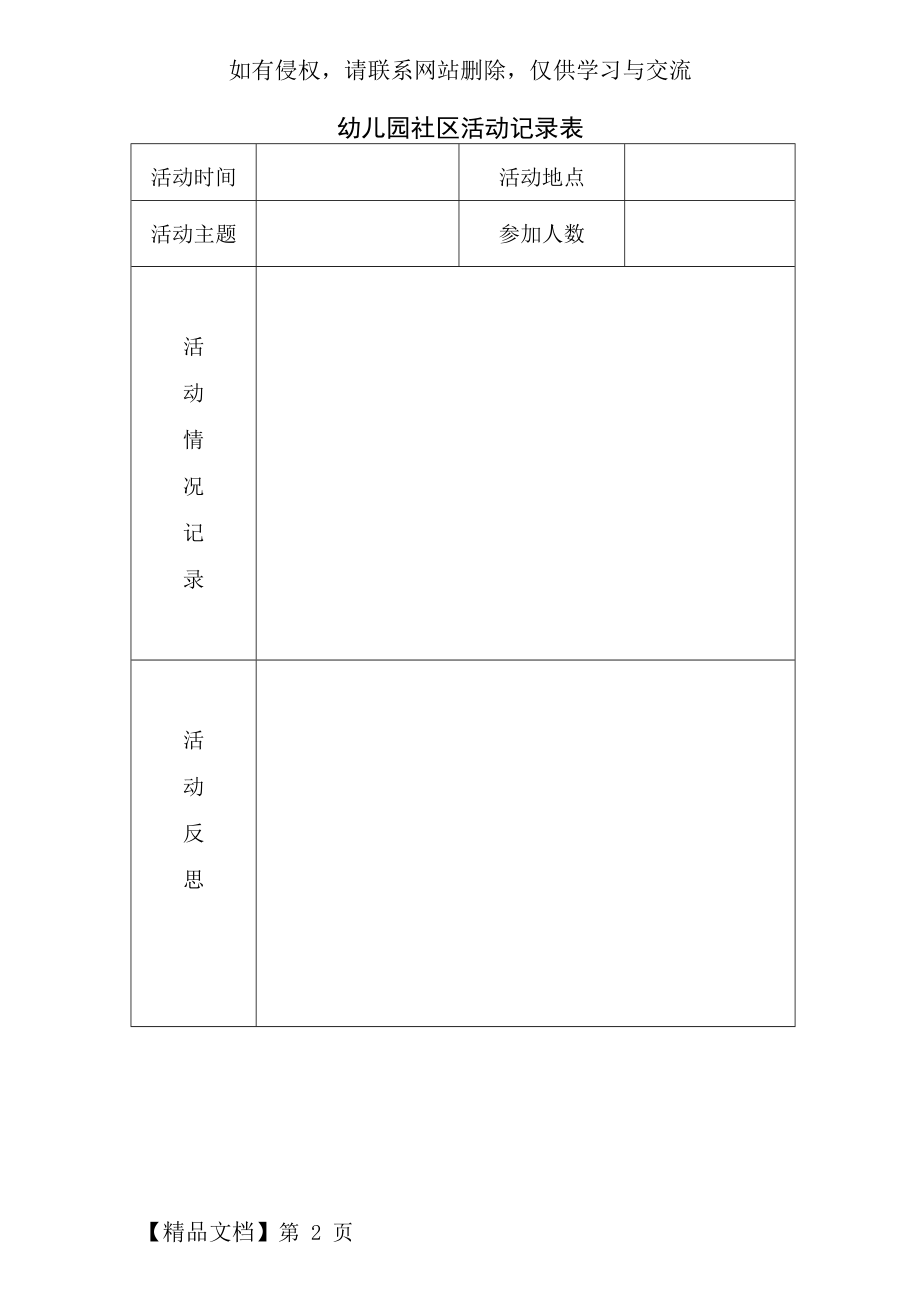 幼儿园社区活动记录表word资料2页.doc_第2页