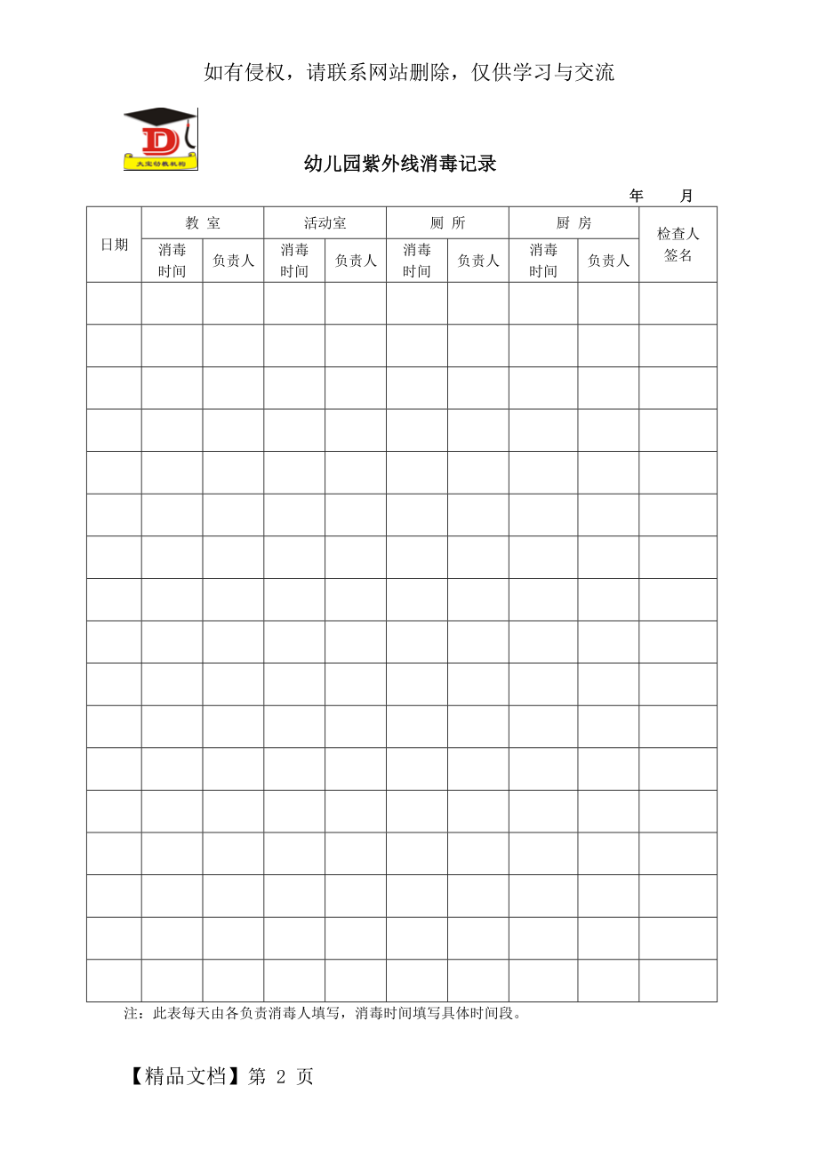 幼儿园紫外线消毒记录-2页word资料.doc_第2页