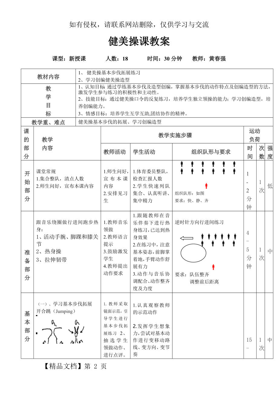 大学健美操课教案word精品文档5页.doc_第2页