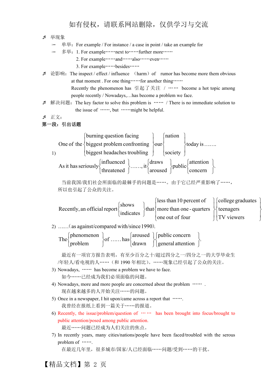 重点：作文句型和作文模板.doc_第2页