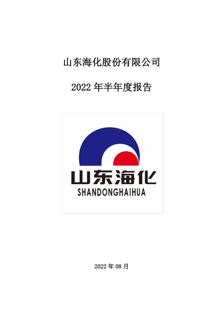 山东海化：2022年半年度报告.PDF_第1页