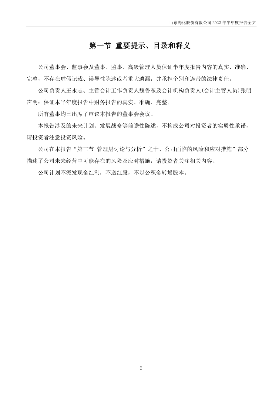 山东海化：2022年半年度报告.PDF_第2页