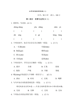 人教版六年级下册语文 小升初选拔测试卷(一).doc