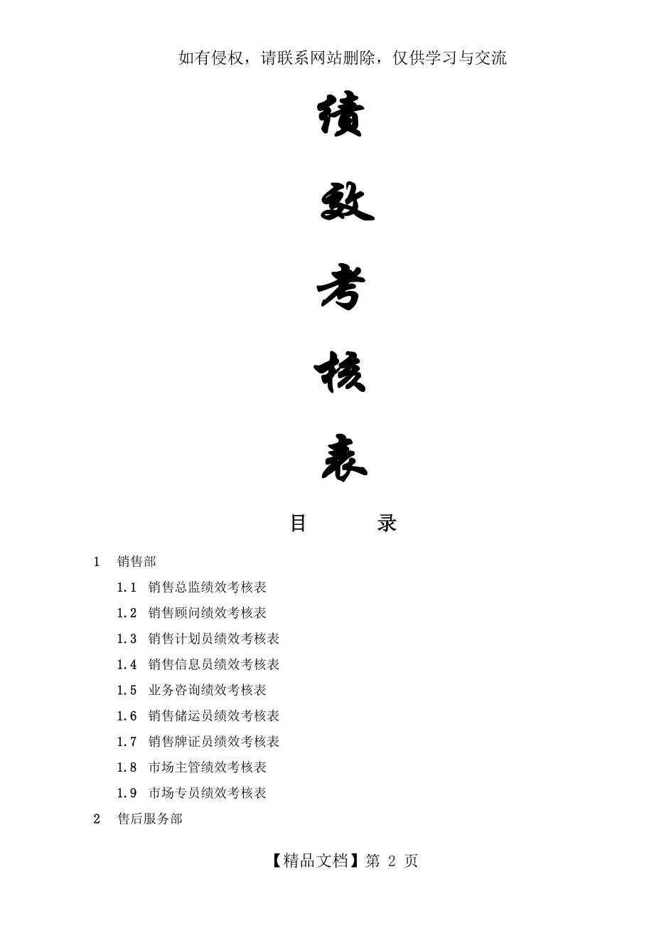 汽车4S店员工绩效考核全套表格.doc_第2页