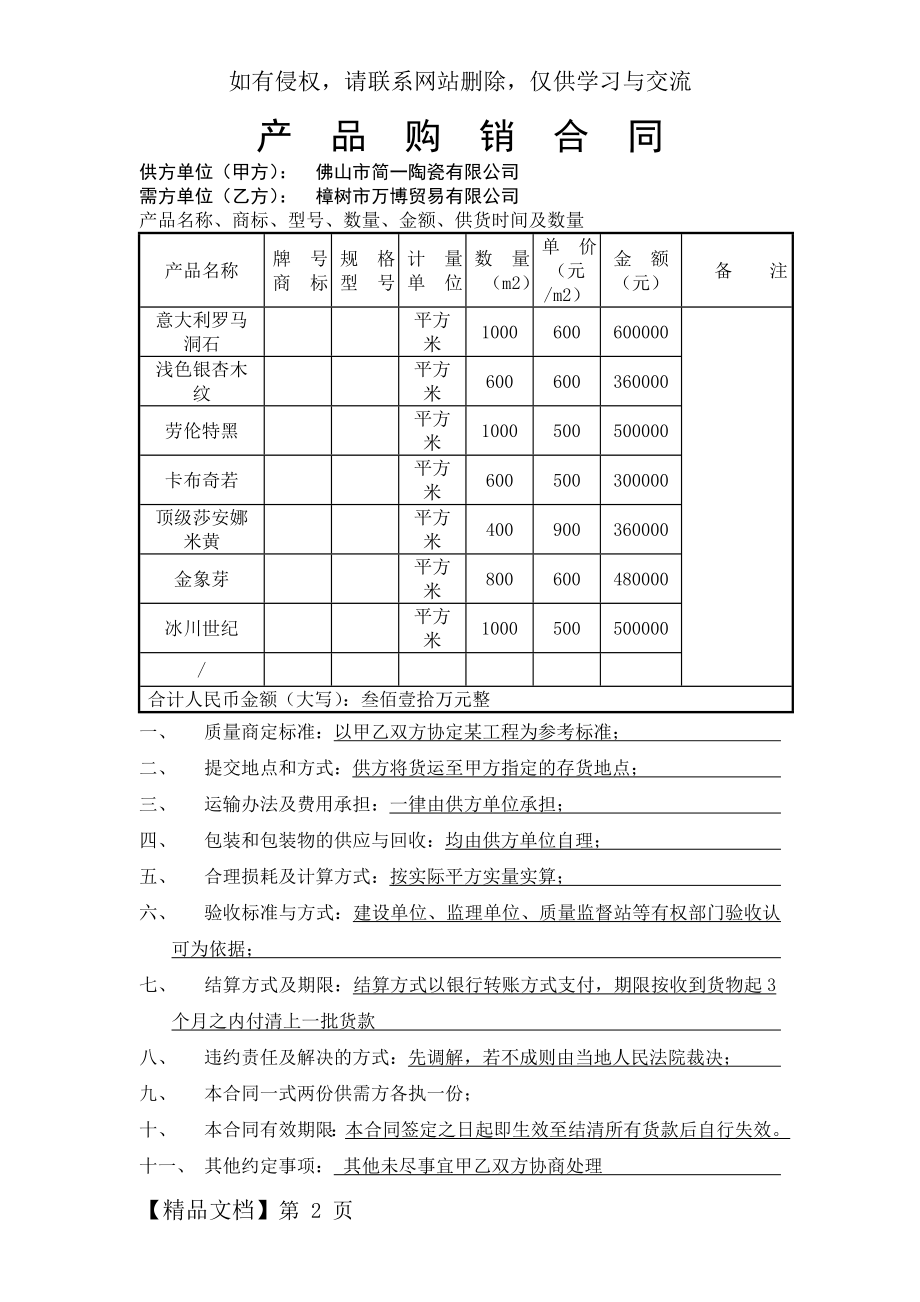 大理石购销合同3页.doc_第2页