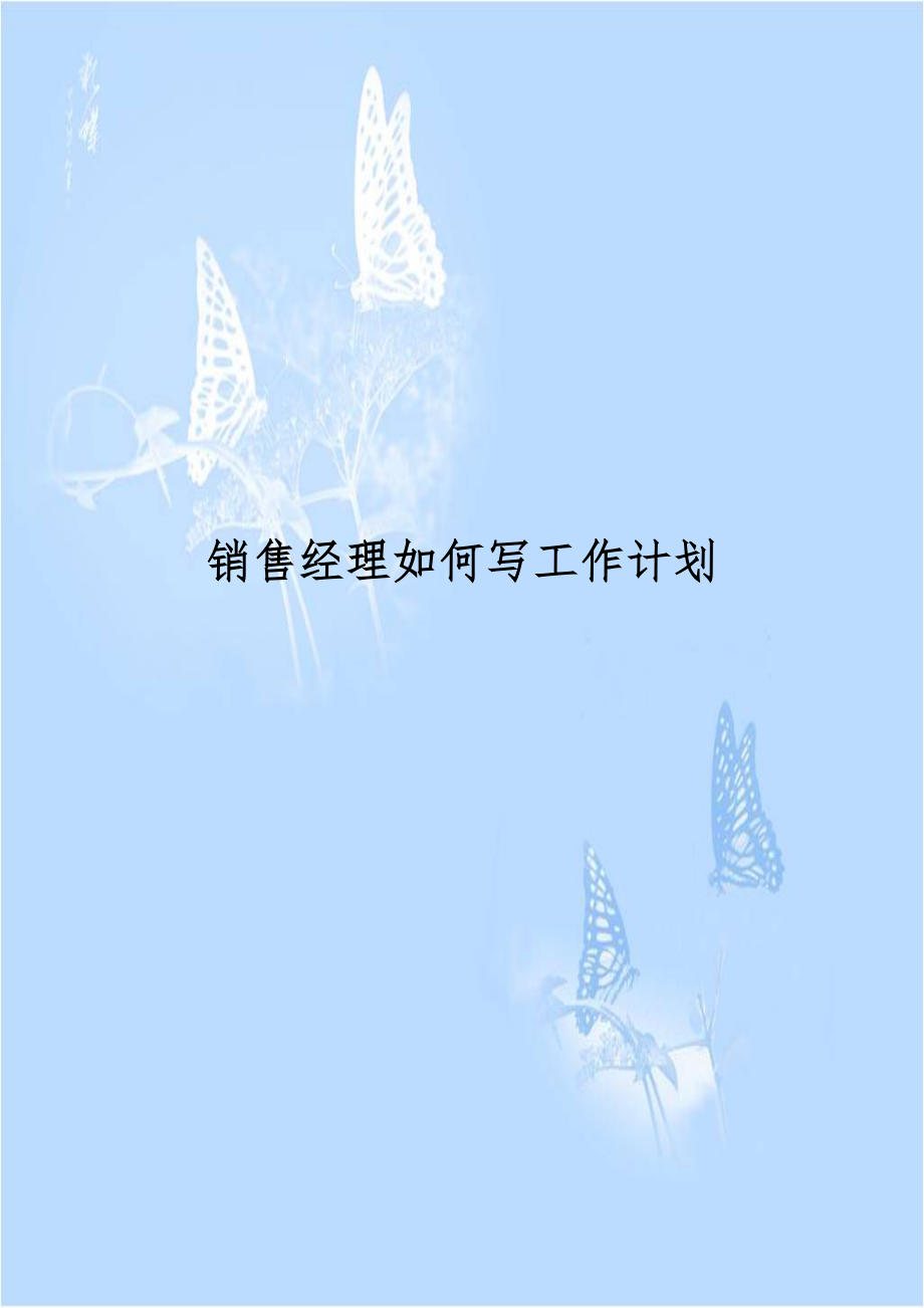 销售经理如何写工作计划.doc_第1页