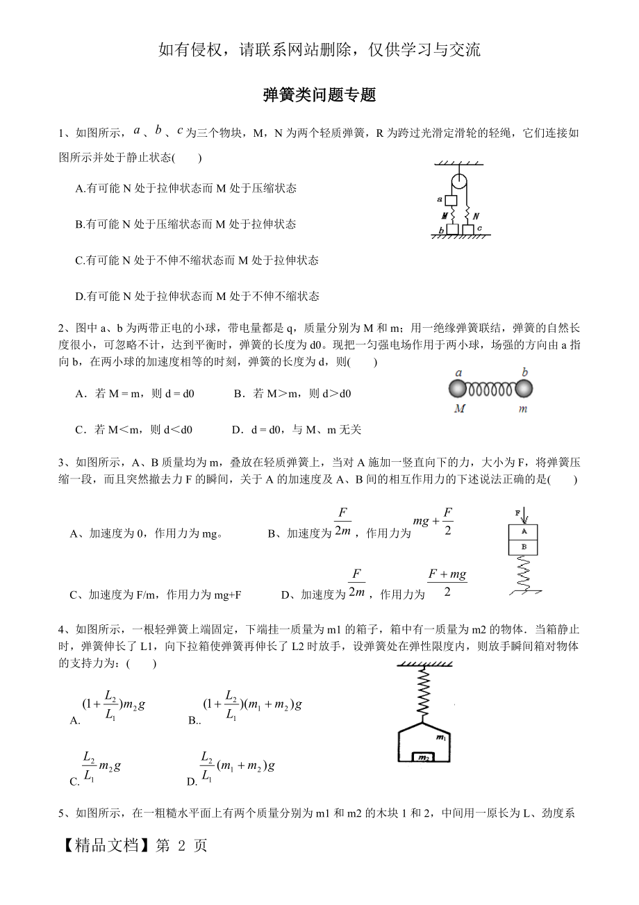 高中物理弹簧类问题专题.doc_第2页