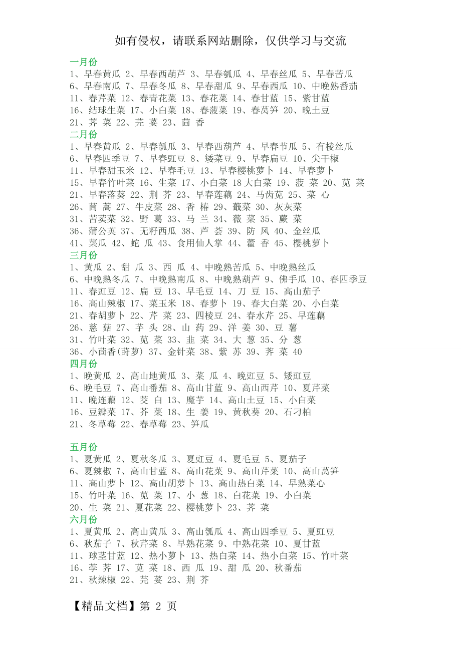 蔬菜种植月份表.doc_第2页