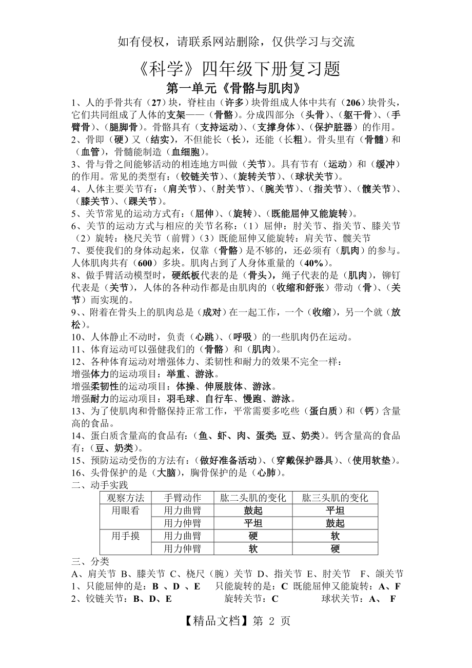 苏教版《科学》四年级下册复习题.doc_第2页