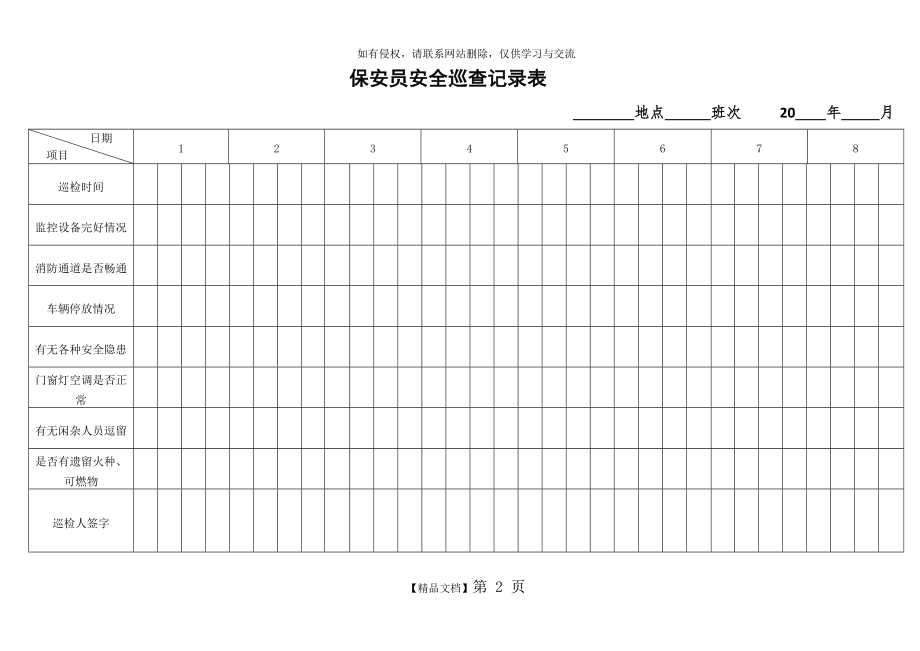 保安日常巡查记录表教学内容.doc_第2页