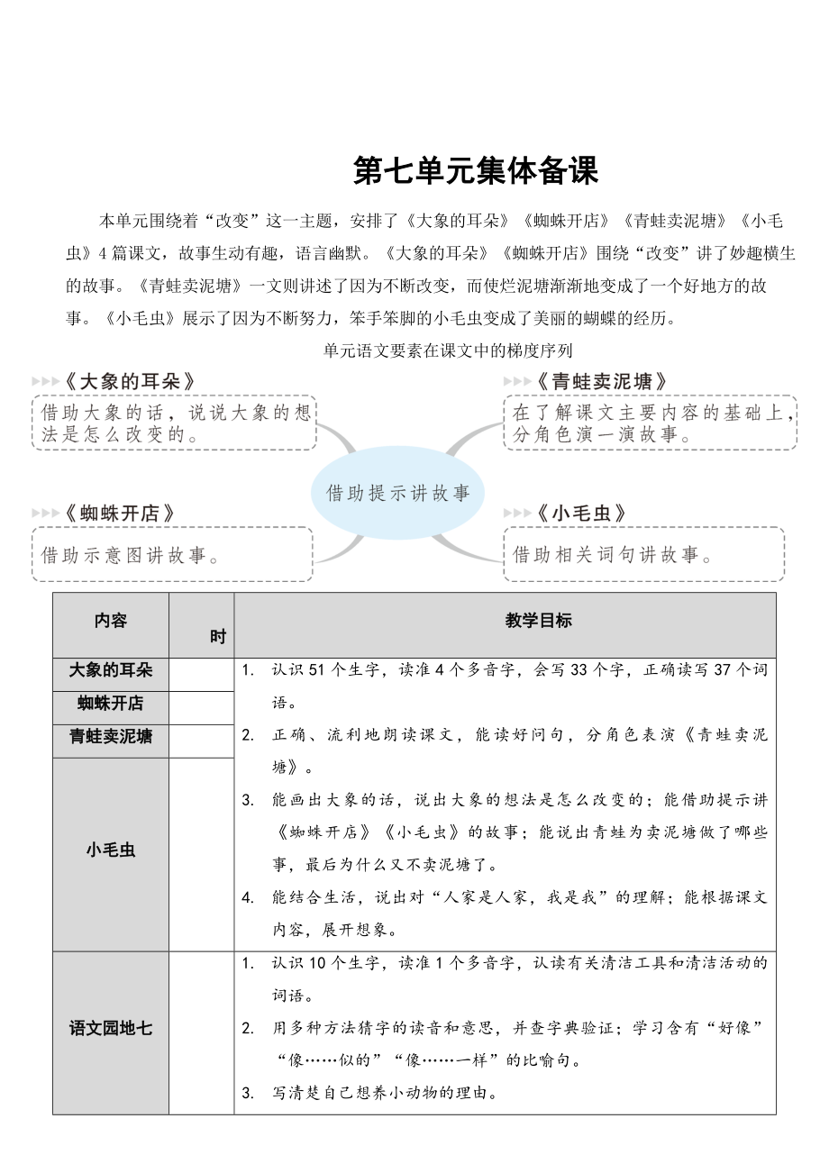 部编版二年级下册语文 第7单元 19 大象的耳朵【教案】.doc_第1页