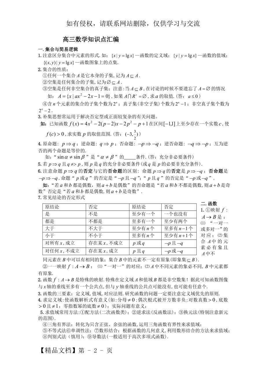 高三数学知识点汇编.doc_第2页