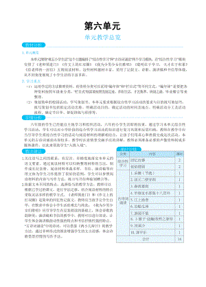 人教版六年级下册语文 第6单元 单元教学总览.docx