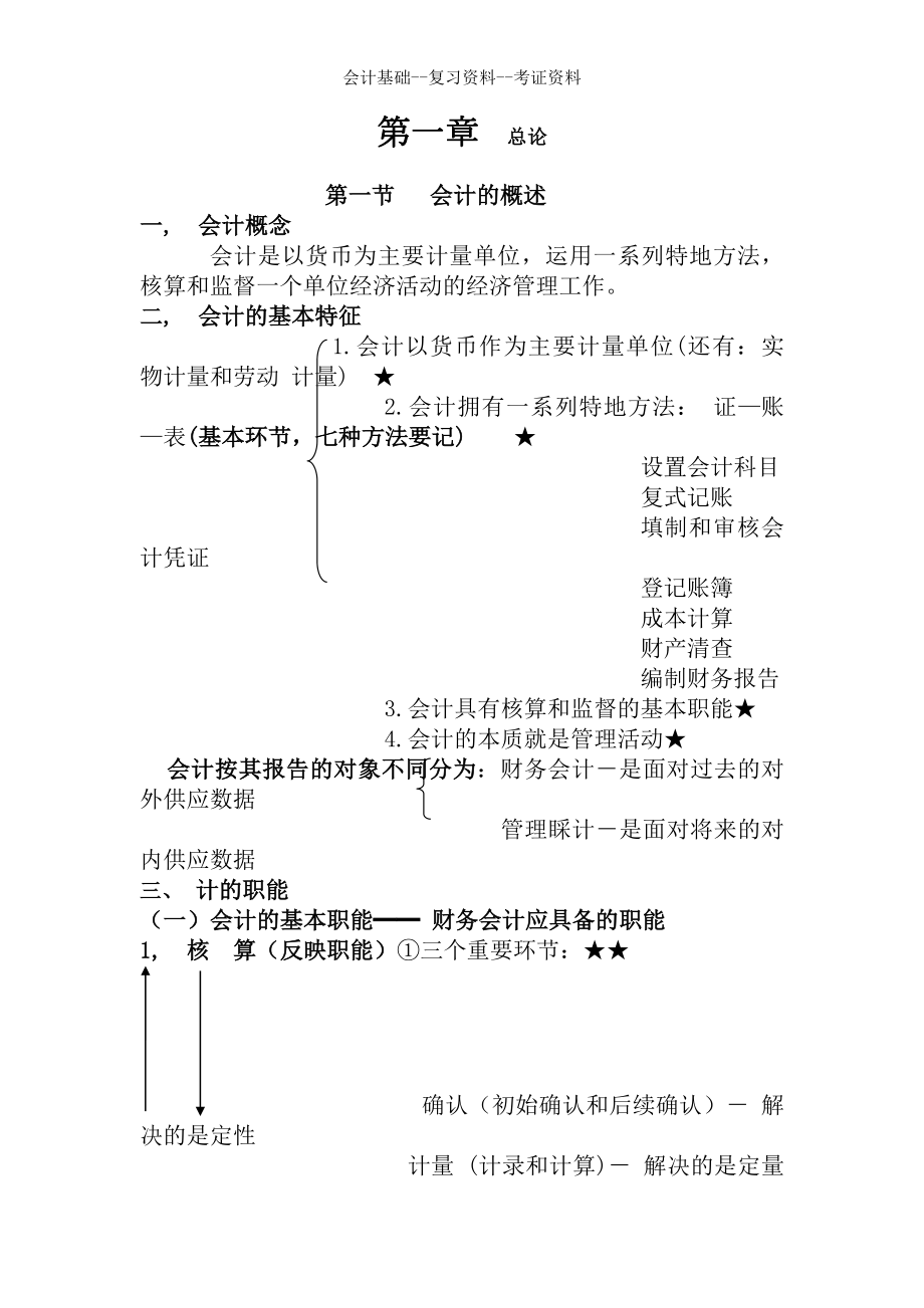 会计基础复习资料考证资料.docx_第1页