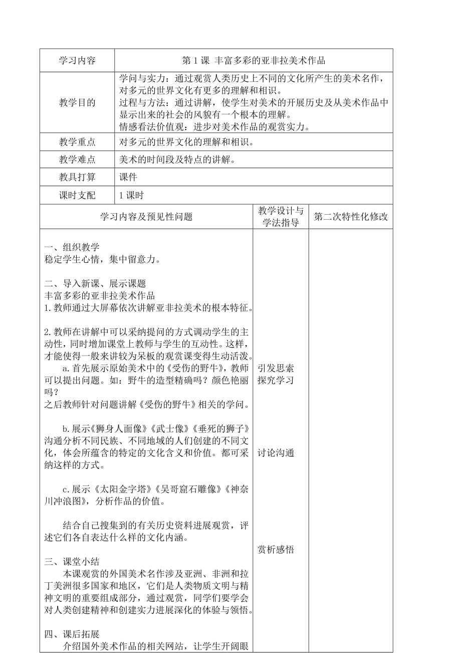 2015人教版九年级下册美术全册教案.docx_第1页