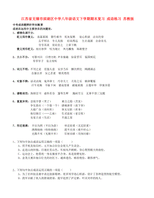 八年级语文下学期期末复习成语练习无答案苏教版.docx