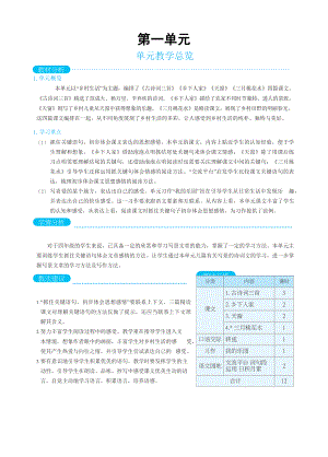 人教版四年级下册语文 第1单元 单元教学总览.docx