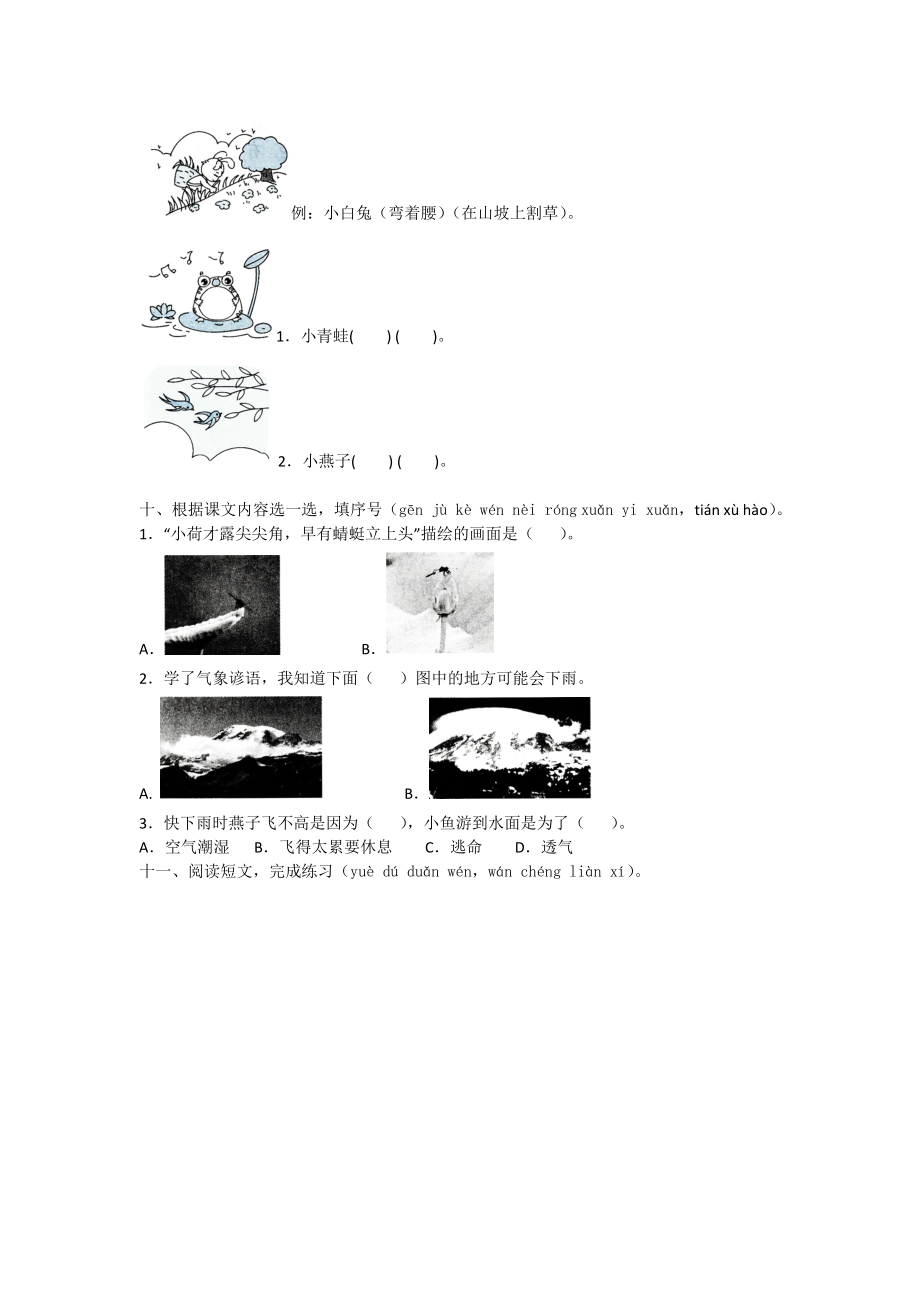 一年级下册语文试题- 第六单元测试 提优卷人教部编版（含答案）.doc_第2页