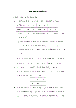 苏教版六年级下册数学 第六单元达标检测卷.docx