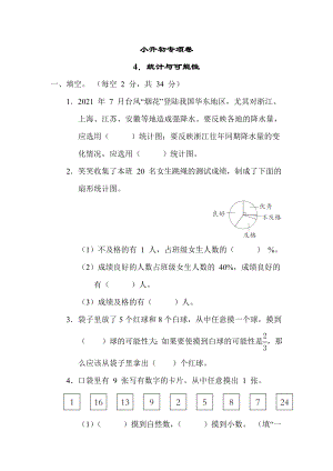 苏教版六年级下册数学 小升初专项卷4. 统计与可能性.docx