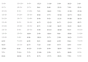 人教版小学一年级上册数学20以内口算试题全套.docx