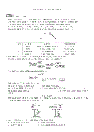 2016年高考钠镁铝及其化合物真题.docx