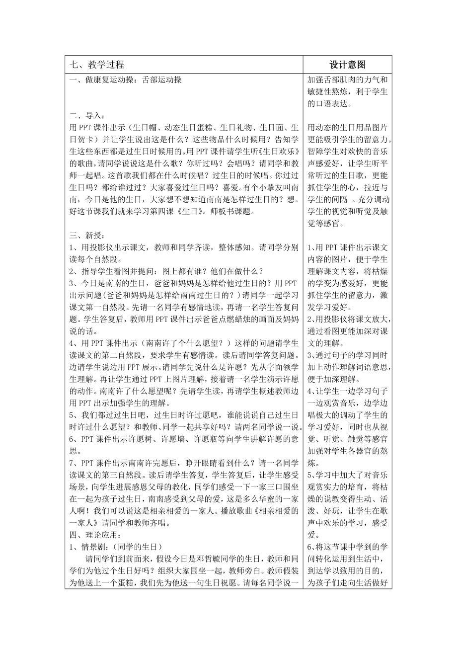 上海培智卢湾区实用语文第八册生日教案.docx_第2页