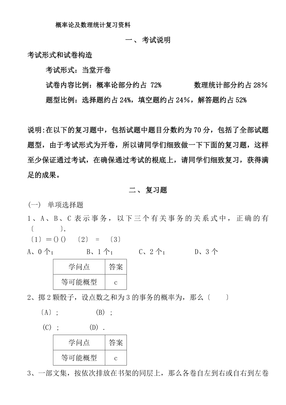 201609南开大学概率论与数理统计复习资料要点.docx_第1页