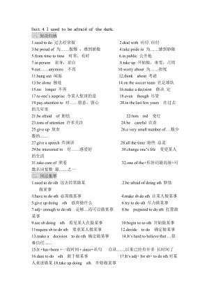 2015人教版九年级英语上第四单元单词短语知识点.docx