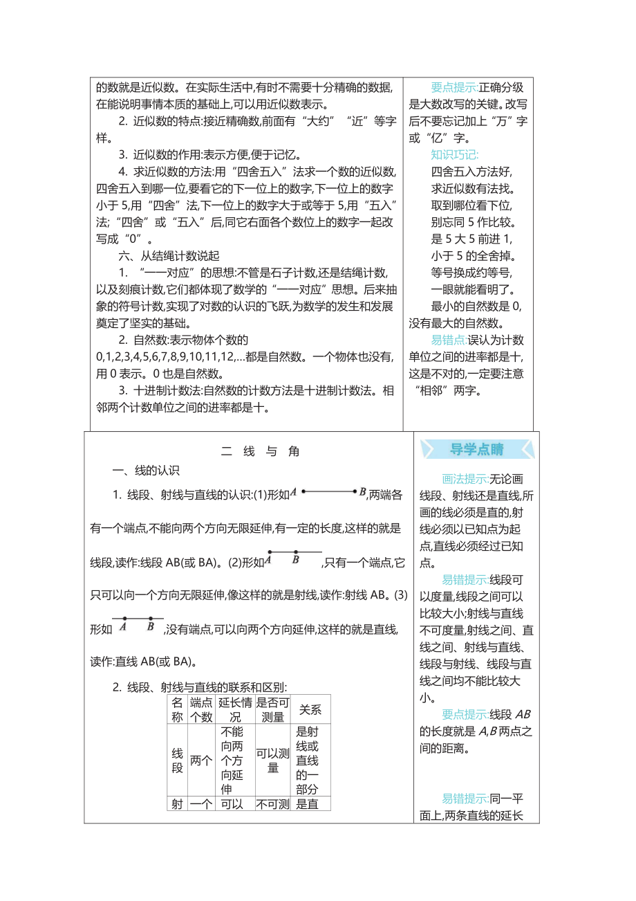 四年级上册数学北师版知识要点.pdf_第2页